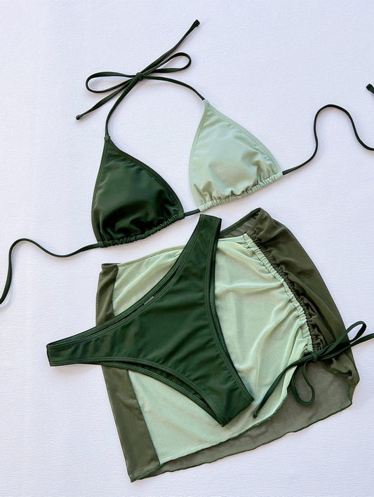 Serenity Two Tone Bikini ensemble with Skirt